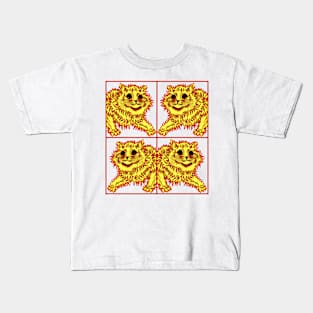 Psychedelic Cat Quadrupled Kids T-Shirt